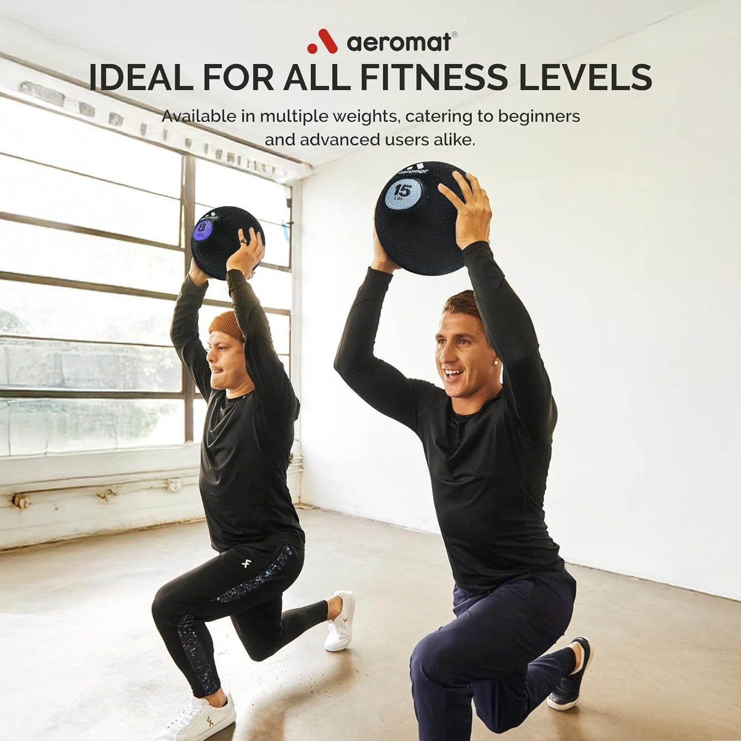 Aeromat Extreme Elite Medicine Balls for Exercise - 10" Diameter Workout Ball, Weighted Balls for Exercise, Weight Ball, Color-Coded Med Balls