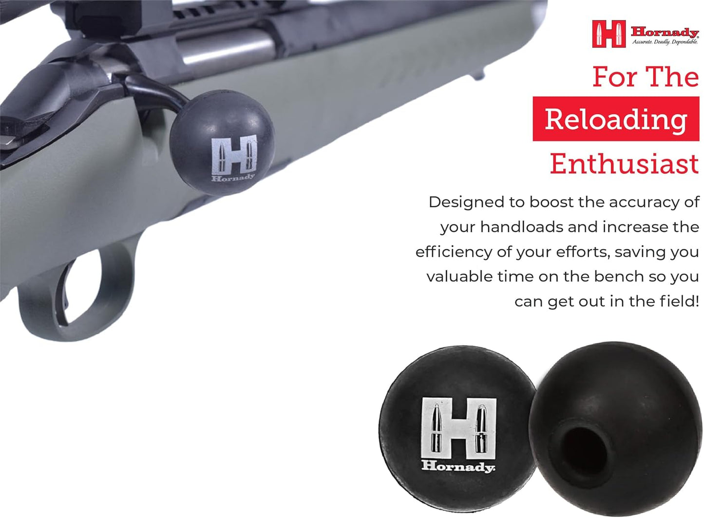 Hornady Lock-N-Load Bolt Ball – A Firearm Accessory for Faster Reloads – Easy Grip When Shooting with Gloves, Ideal for Hunting – Item No. 99123