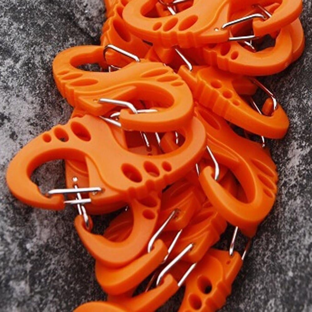yueton 18 Pcs 50mm Plastic Clip Snap Hook Dual Buckle Keychain For Hiking/Camping/Outdoors Fishing/Backpack Gear