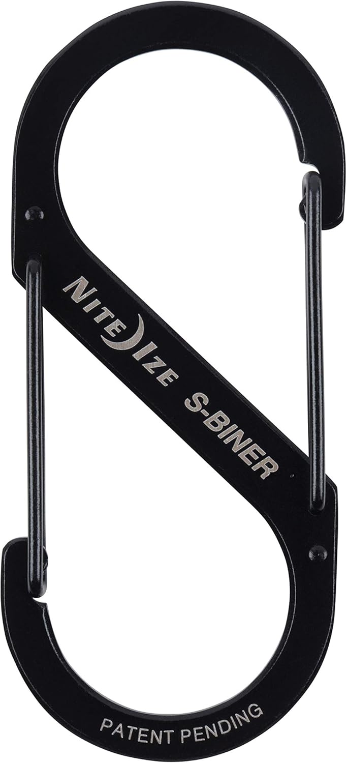 Nite Ize SB4-03-01 Size-4 S-Biner Dual Carabiner, Stainless-Steel, Black