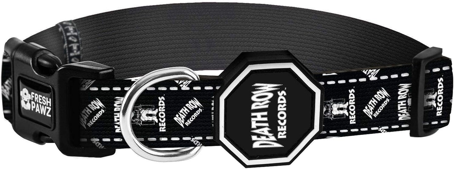 The Comfort Collar Soft Neoprene Padded Dog Collar for All Breeds - Heavy Duty Adjustable Reflective Weather Resistantt (Small, Death Row)