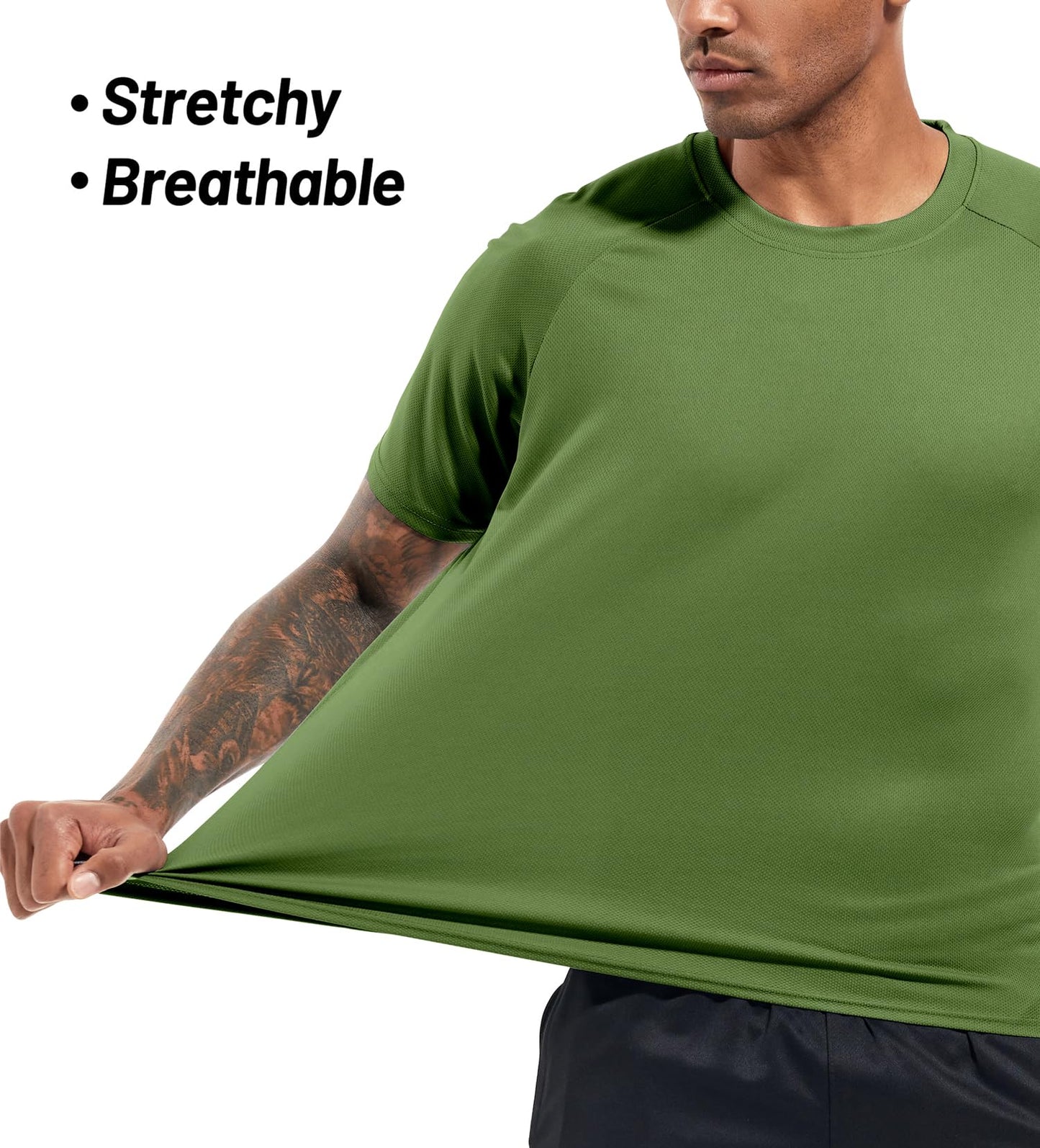 Boyzn 7 Pack Men's Dry Fit T Shirts Moisture Wicking Crew Neck T-Shirts Athletic Running Gym Workout Short Sleeve Tee Tops 7P01-XL