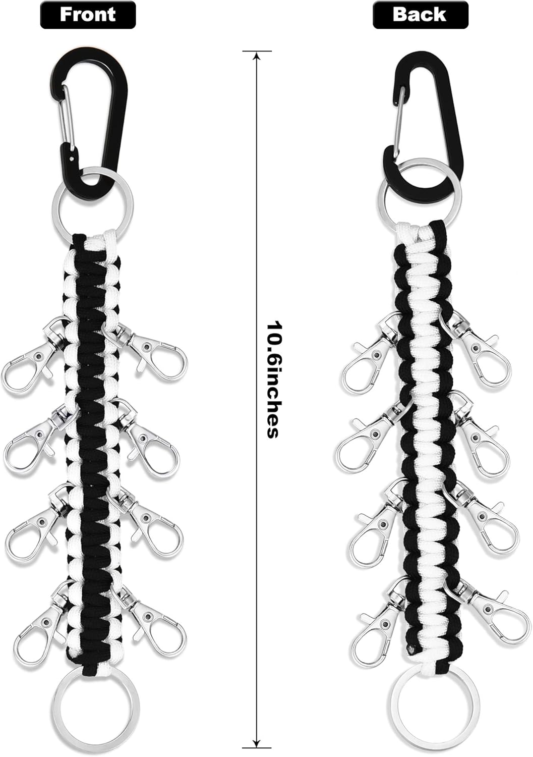 2 Pieces Paracord Cheer Bows Holder Paracord Keychain for Teen Girls Cheerleader Sports