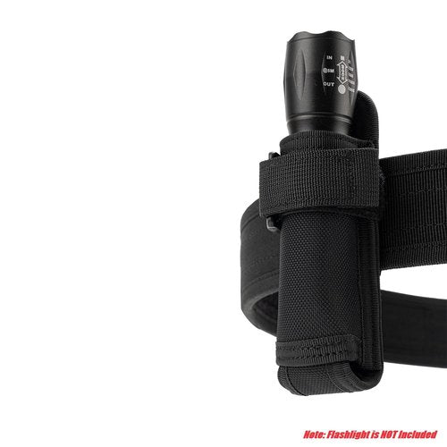 TACNEX Open Top Flashlight Holder Nylon Pouch Duty Belt MOLLE Torch Holster Tactical Light Carry Case Tool Carrier Gear Sheath Belt Clip Strap (Short(Height: 5"))