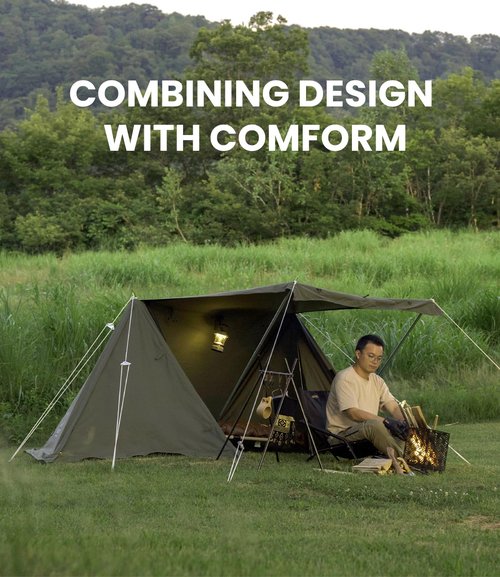 S'more Kleine Base Camping Tent, 4 Season Luxury Outdoor Camping and Glamping Tent for 2 Adults, Breathable Waterproof Cloth with Screen Inner Tent(Extra) and Carry Bag (Green)