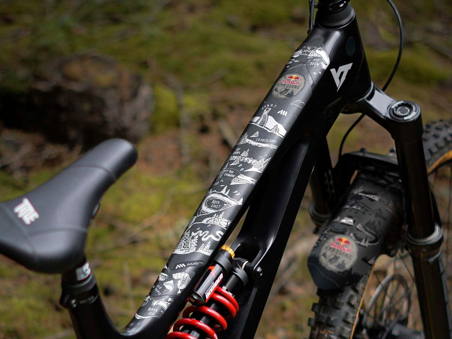 All Mountain Style Bike Frame Protector Extra - Universal Fit, 10-Piece Set for Down Tube, Chainstay, Cable Wear, High-Impact Honeycomb PVC