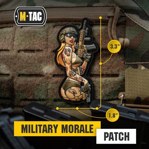 M-Tac Morale Patch Tactical Girl - PVC Tactical Military Patch with Hook Fastener Backing - Patches for Vest, Backpacks, Hats (Girl Panther)