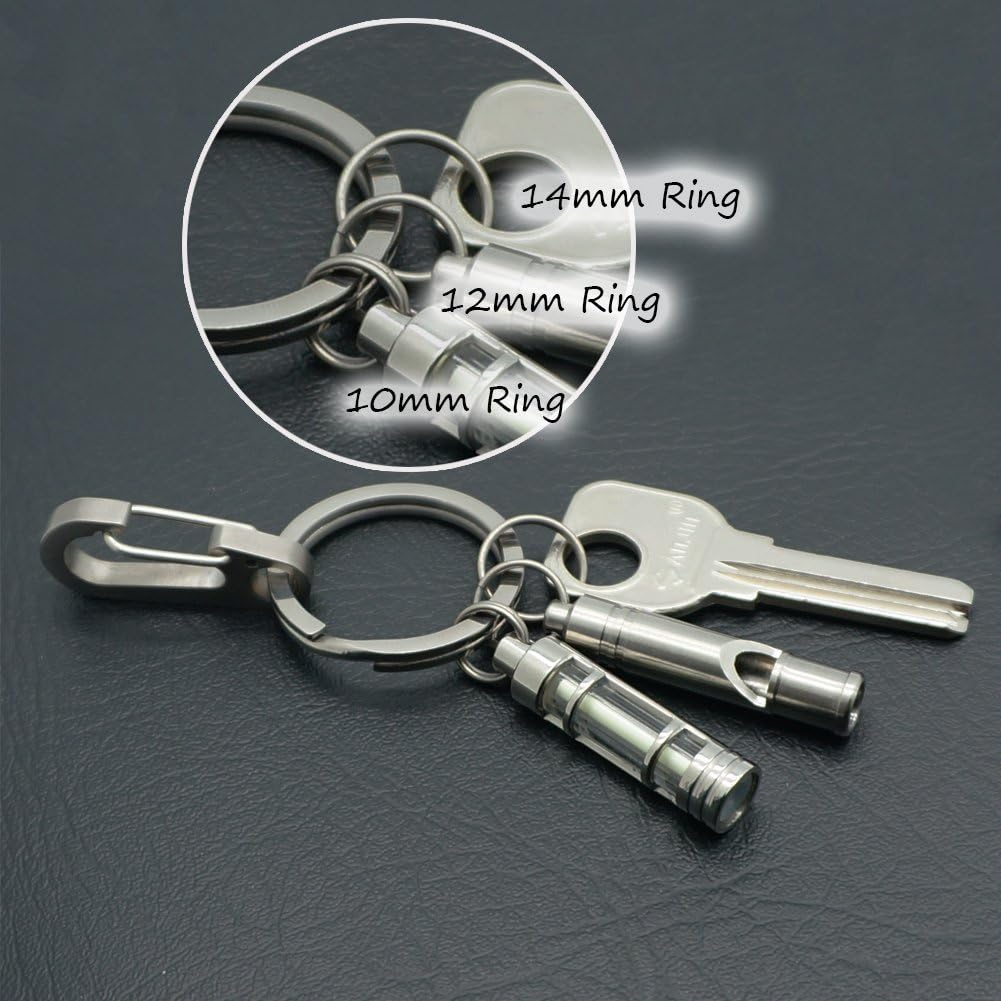 10pcs/Lots Titanium Small Split Rings Ti Micro Split Key Ring Keychain EDC Keyring (12mm)