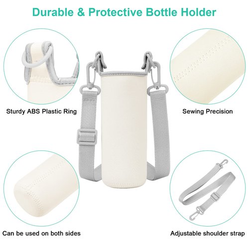 37PCS Sublimation Blanks Water Bottle Carriers Bag 26oz Insulated Neoprene Water Bottle Holder Sleeve Tumbler Blank Pouch Cover for 750ml with Adjustable Strap for Adult Kids