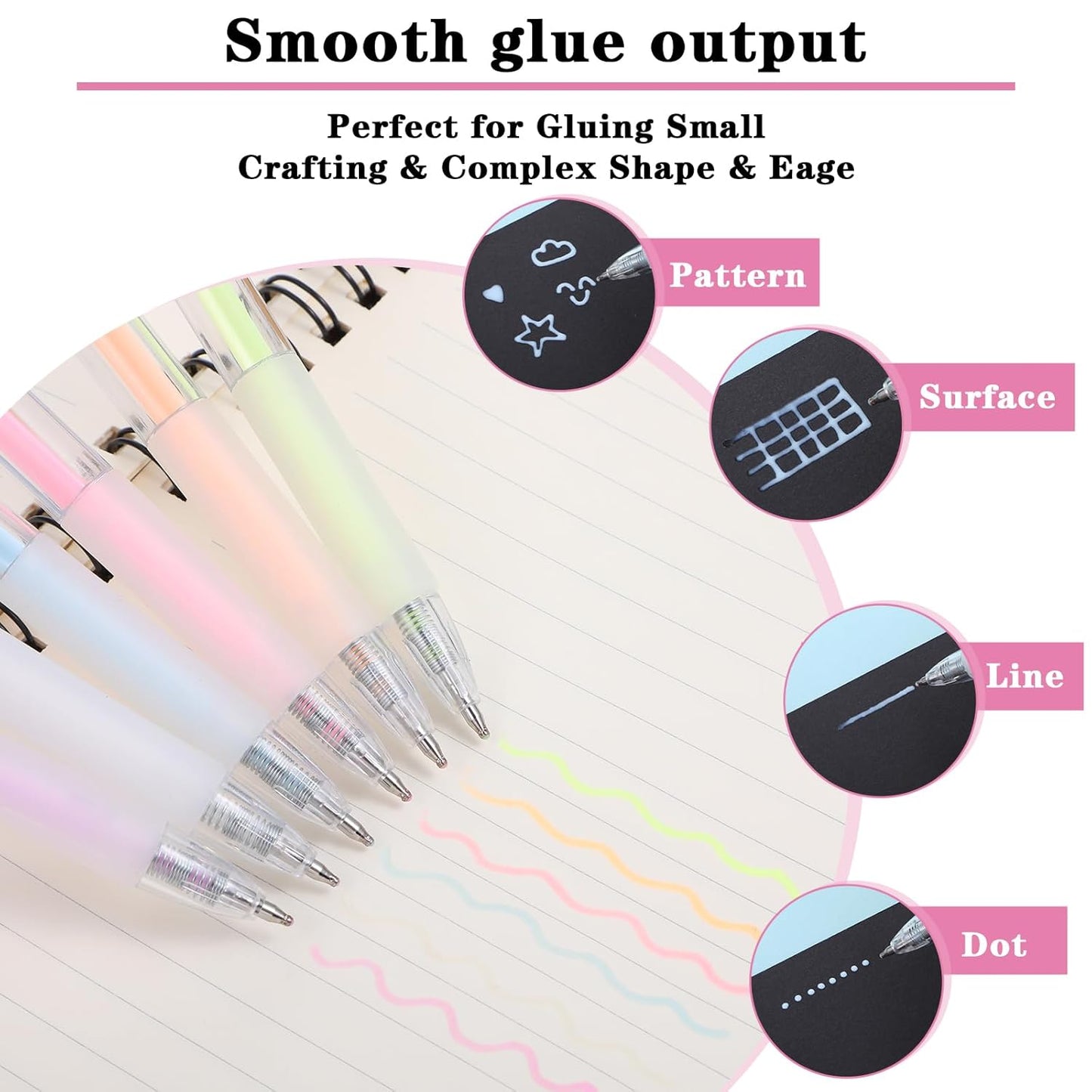 12Pcs Quick Dry Glue Pen Ballpoint Roller Glue Pen, Apply Glues Like Writing Easy Precise Control Fine Tip Tacky Pens Classroom Supplies for Crafting Scrapbook Card Making Foil Calligraphy Artist