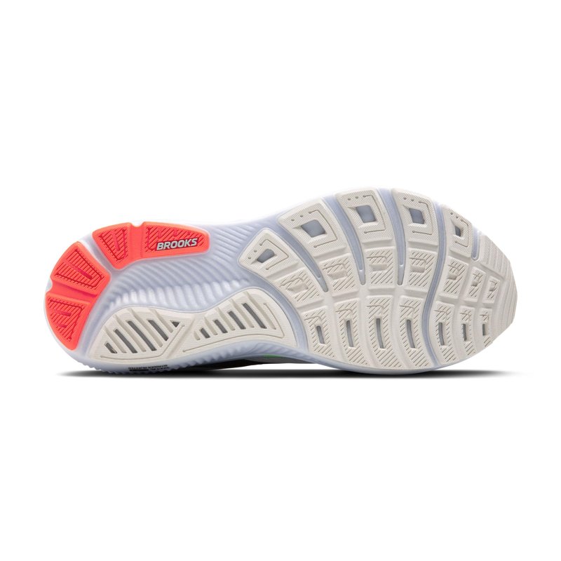 Brooks Men’s Ghost 17 Neutral Running Shoe - White/Pink Clay/Gecko - 15 Wide
