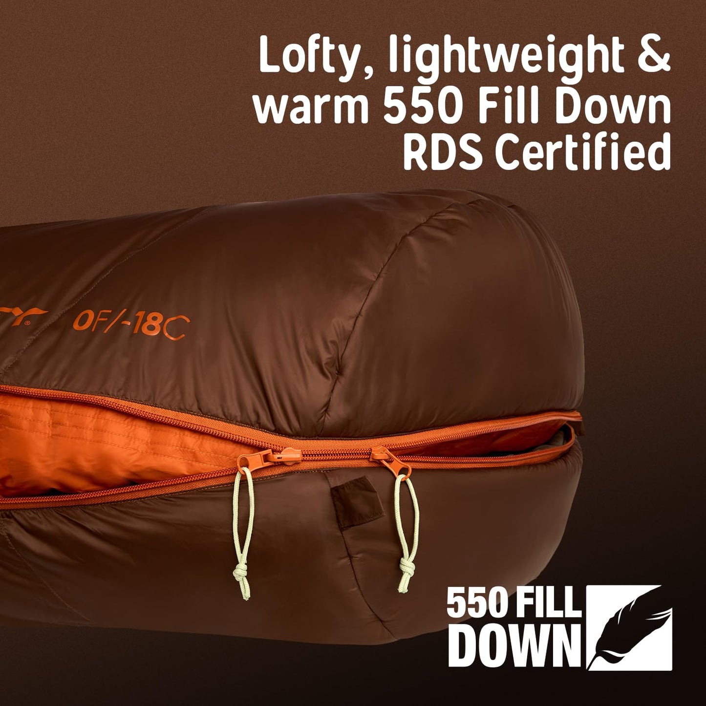 Kelty Supernova 0 Degree Down Sleeping Bag, Compact + Lightweight, Roomy Shape for All Body Types and Sleep Positions, Recycled Shell Fabrics, 2024 (Long)