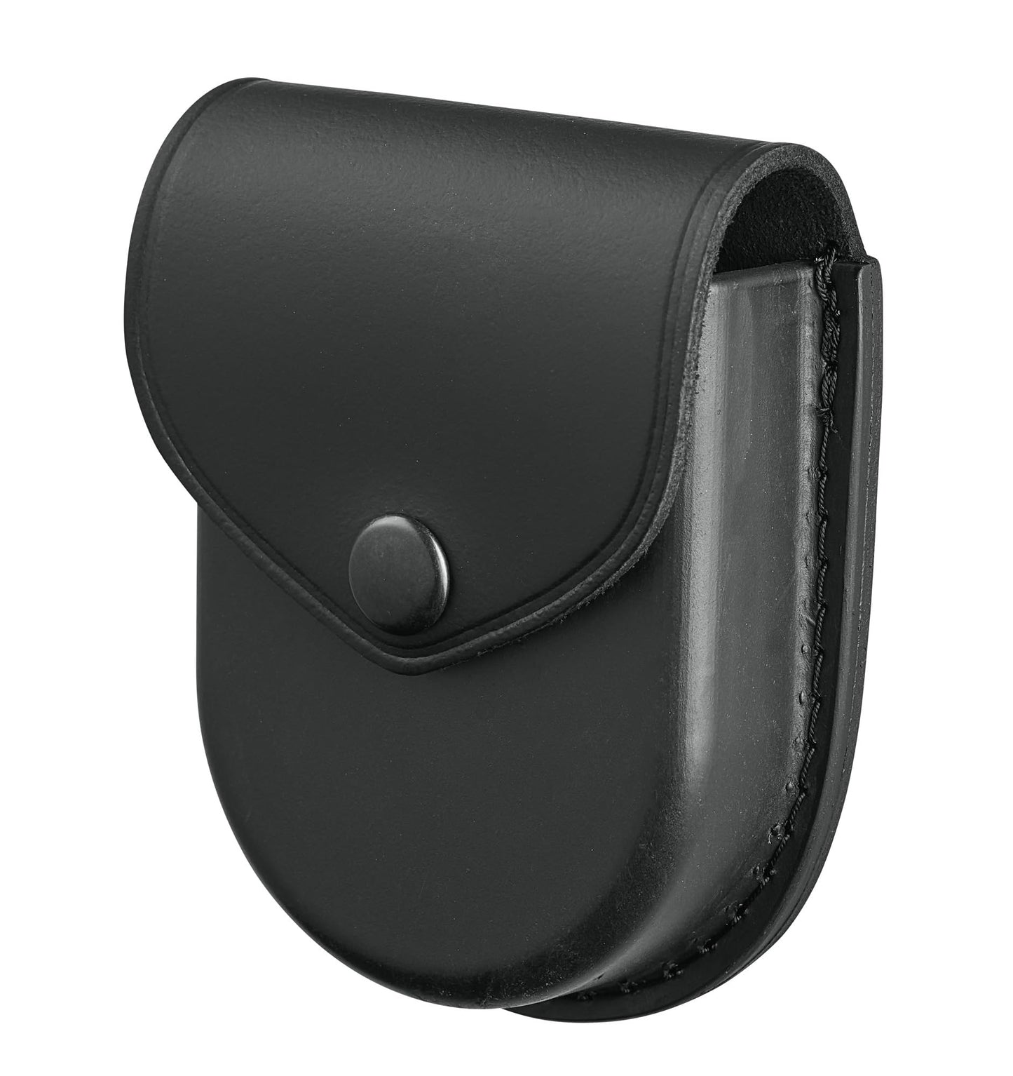 Shield Wallets Single Handcuff Case Closed Top Cuff Case for Duty Belt Black Leather, Black Snap