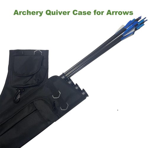 ARusyna Archery Hip Quiver for Arrows with 4 Arrow Tubes Arrow Holder, Pockets for Accessories and Waist Belt