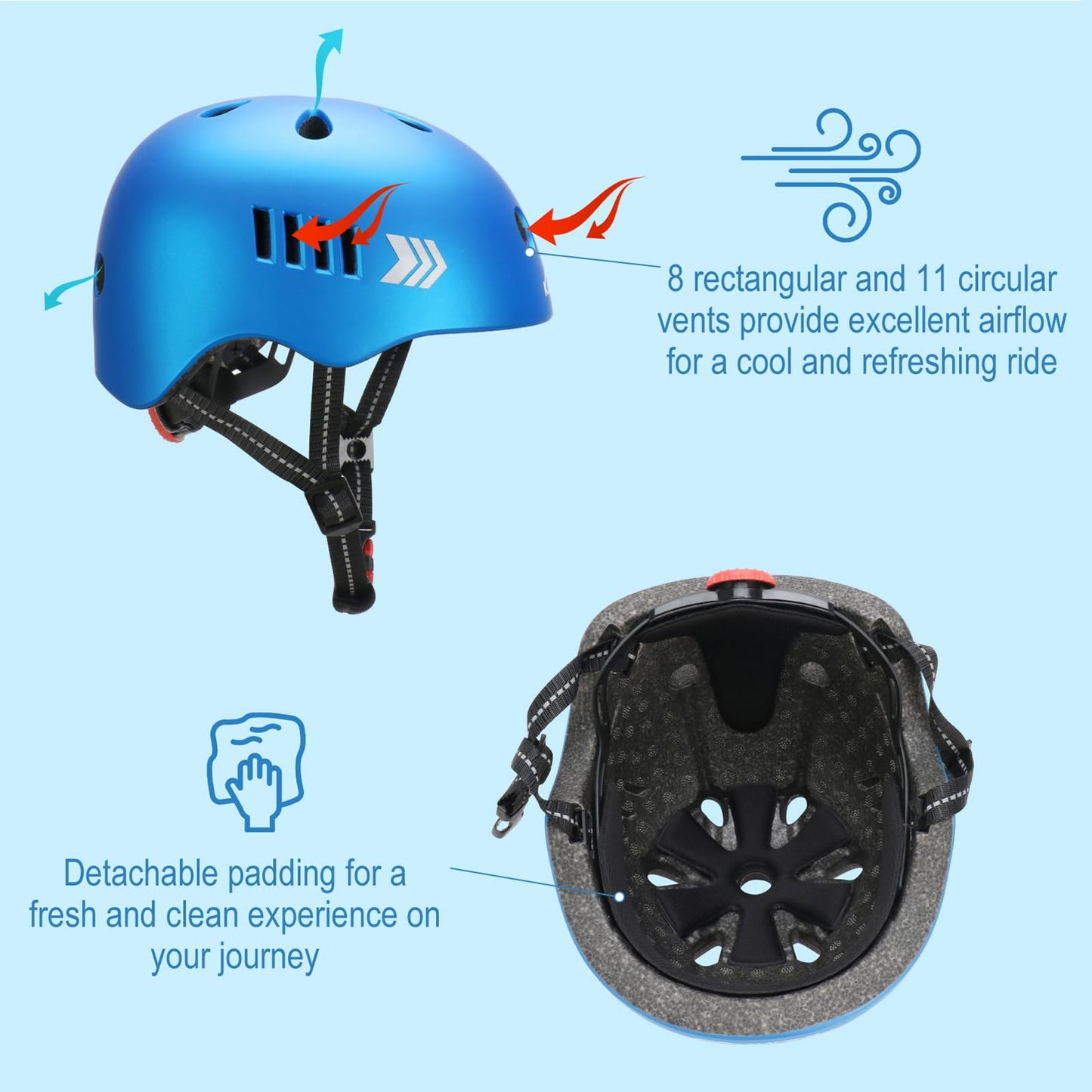 KAMUGO Kids Bike Helmet for Girls Boys Ages 2-8 Years, Toddler Bicycle Helmet Suitable for Skateboard Scooter Roller Skating Inline Roller Skating