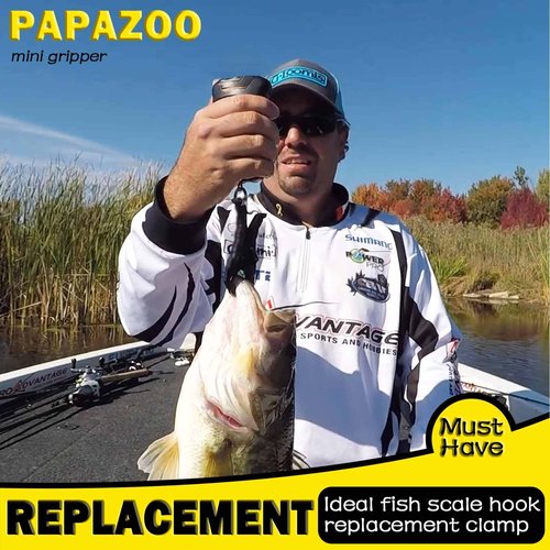 PAPAZOO 4.5'' Fish Lip Gripper, Digital Scale Hook Non-Puncture Replacement Clamp - Fish Grabber for Fishing Cull Tag Tournament Bass Fishing Culling System Accessories (Pack of 2)
