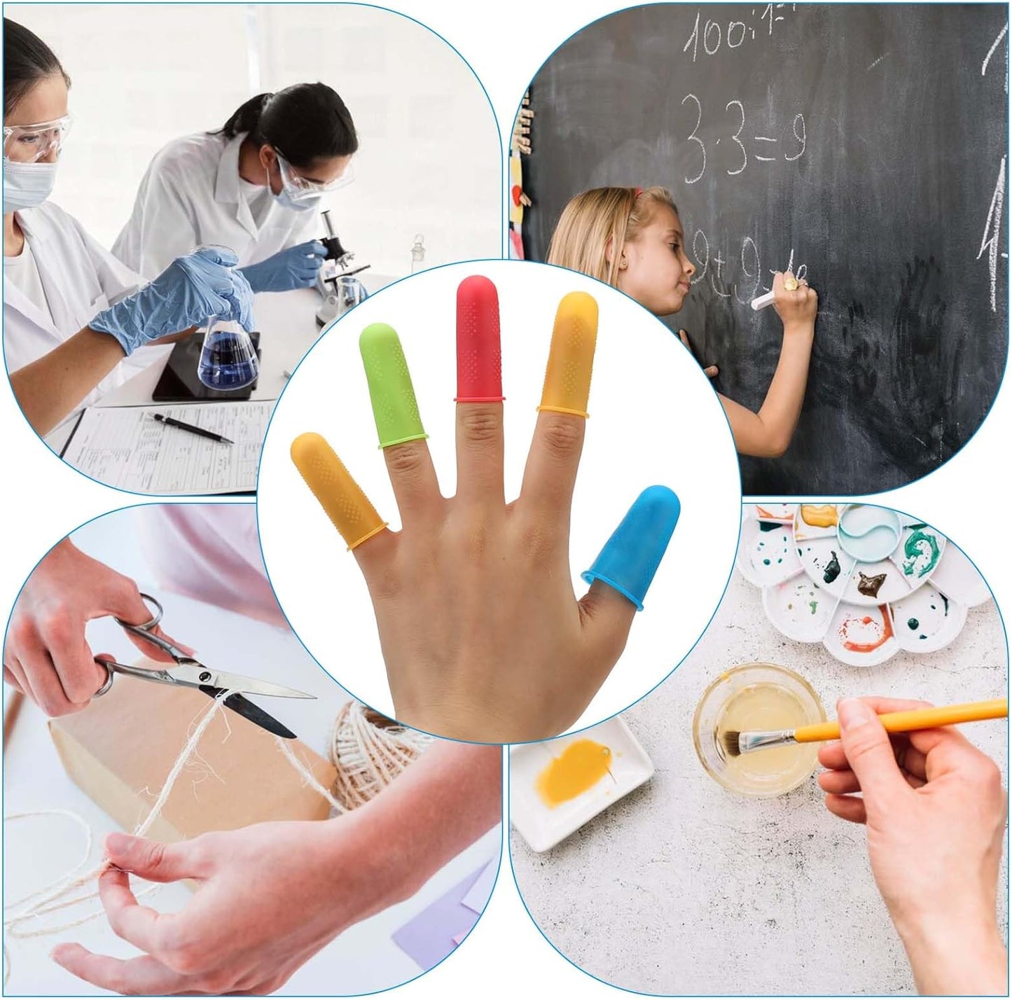 24 Pcs Silicone Hot Glue Finger Caps Finger Protector 3 Sizes Rubber Fingers Covers Anti-Slip Crochet Finger Guard Reusable Finger Protector Sleeve Tips Guard for Sewing Sorting Paper Ironing