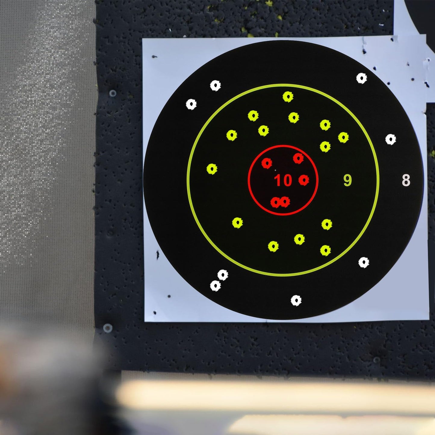 GearOZ 3 Colors Splatter Shooting Target Paper, 30 Sheets 8" Instant Shoot See Target with Red Bullseye, Self Adhesive Paper for Shooting Range & Practice, Airsoft, Pellet Gun, Rifles, BB Gun