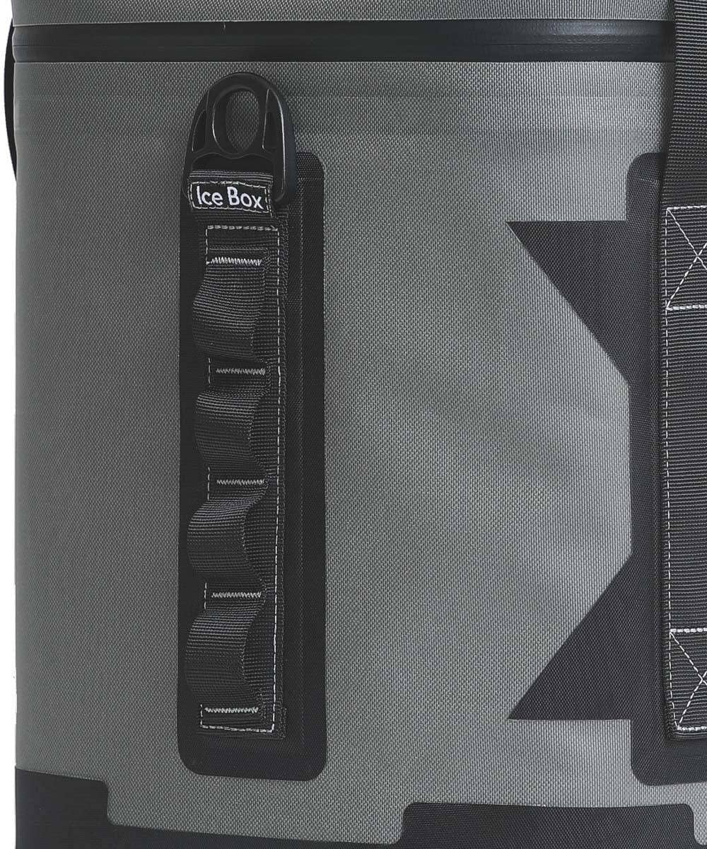 20-Can 21-Quart Insulated Waterproof Nylon Ice Box Cooler with Shoulder Strap and Grab Handles, Black