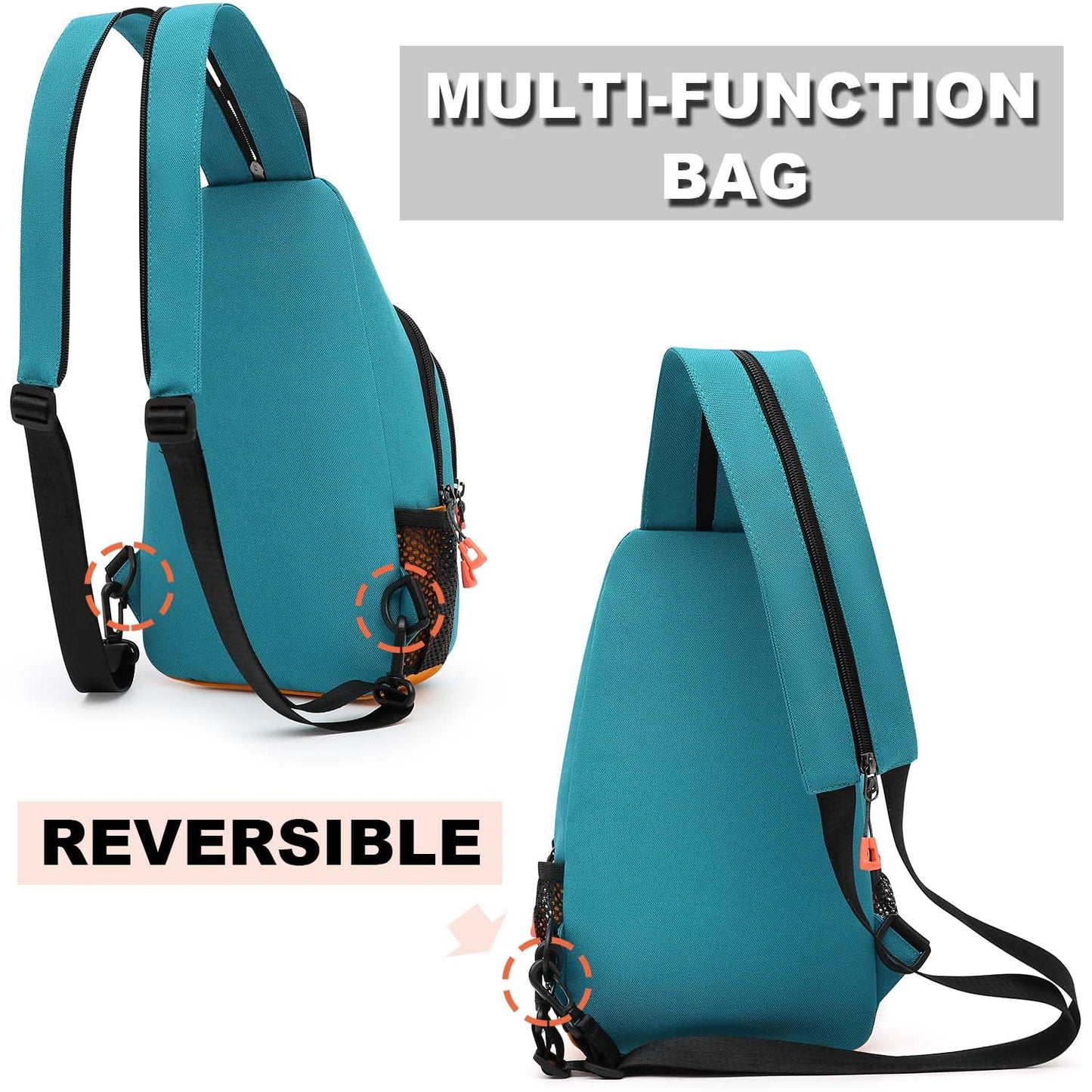 Semikk Small Sling Bag Crossbody Backpack for Men Women Sling Backpack Hiking Daypack Multipurpose Cross Body Chest Bag, Middle Line-Black