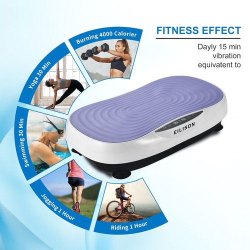 EILISON FIRMHOLD Handle Vibration Plate Exercise Machine for Lymphatic Drainage- Full Body Vibration Platform for Weight Loss, 350lbs Vibration Plate for Beginners & Recovery (Glory Purple)