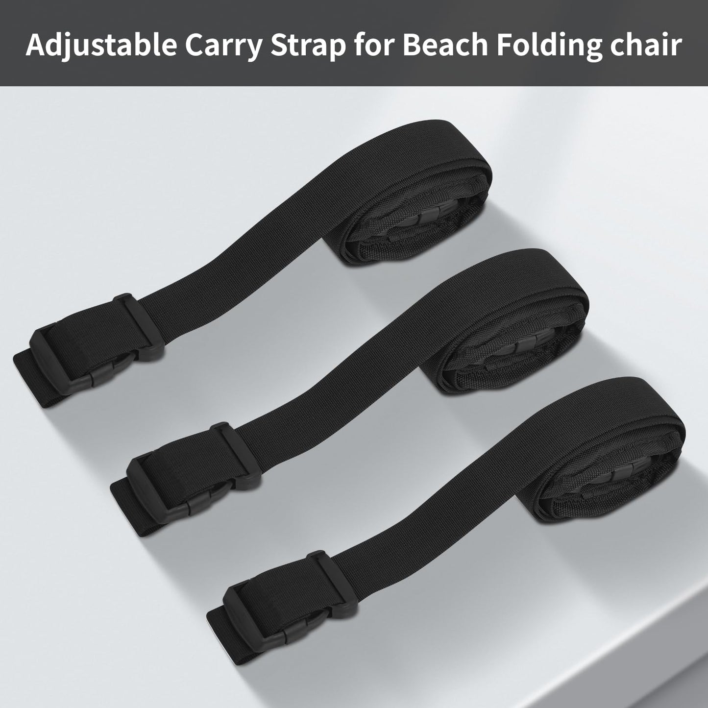 3 Pack Convenient and Sturdy Carry Strap for Beach Chair - Ideal for Camping and Outdoor Activities