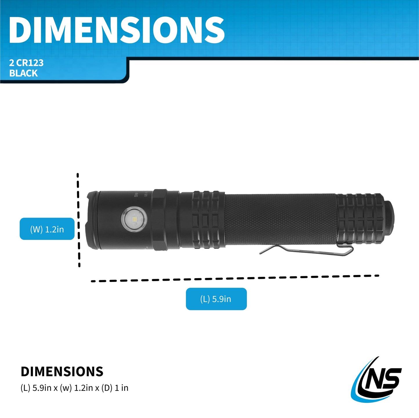 Nightstick USB-588XL Metal USB Dual-Light Tactical Flashlight - White Spot - White Flood - Li-Ion - Black