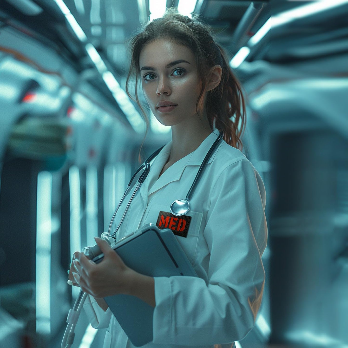 IANZE 2Pcs IR Reflective Medic Patches Tactical Military Patches, Infrared IR EMS EMT MED Medical Morale Hook and Loop First Aid Patches Style 2