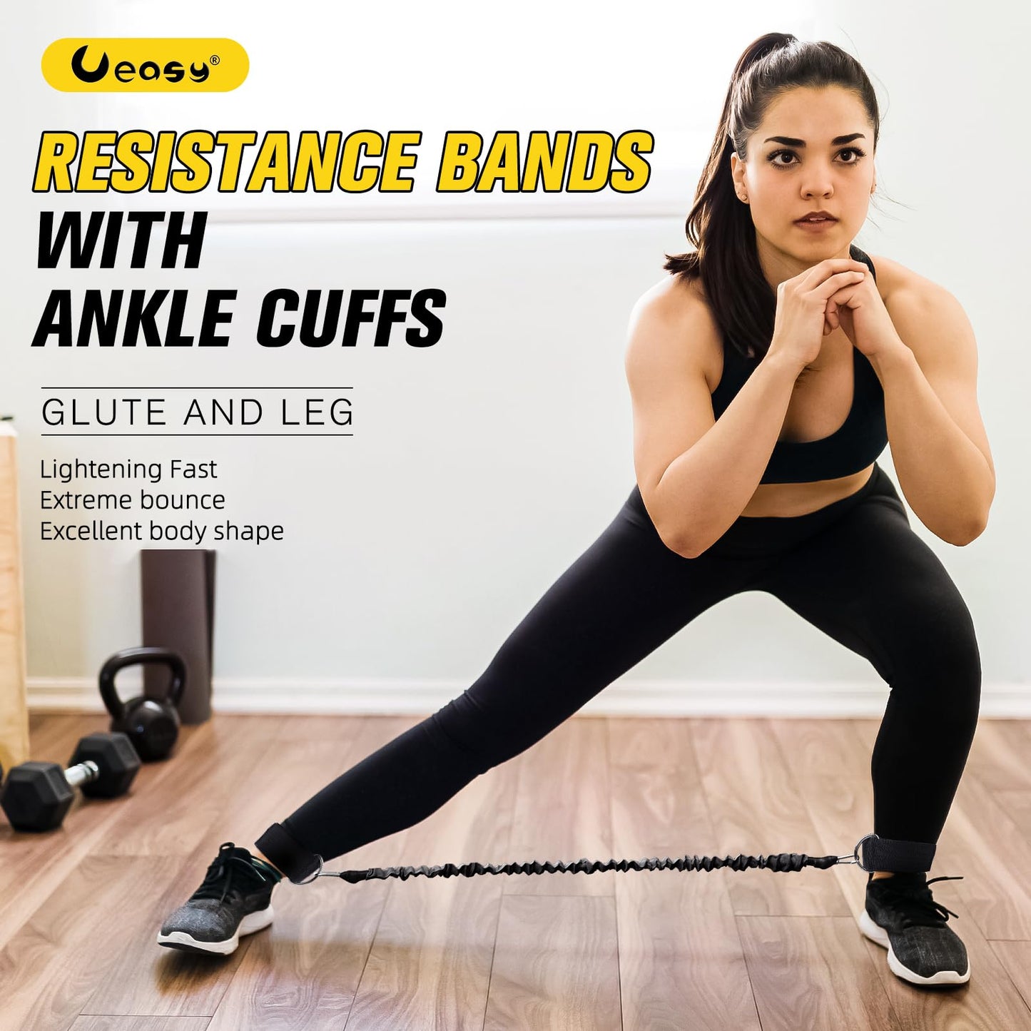 Ankle Resistance Bands with Cuffs Ankle Bands for Working Out Legs Resistance Bands for Hip Glutes Booty Training Workout Equipment for Fitness Shaping Ankle Straps with Resistance Bands for Women Men