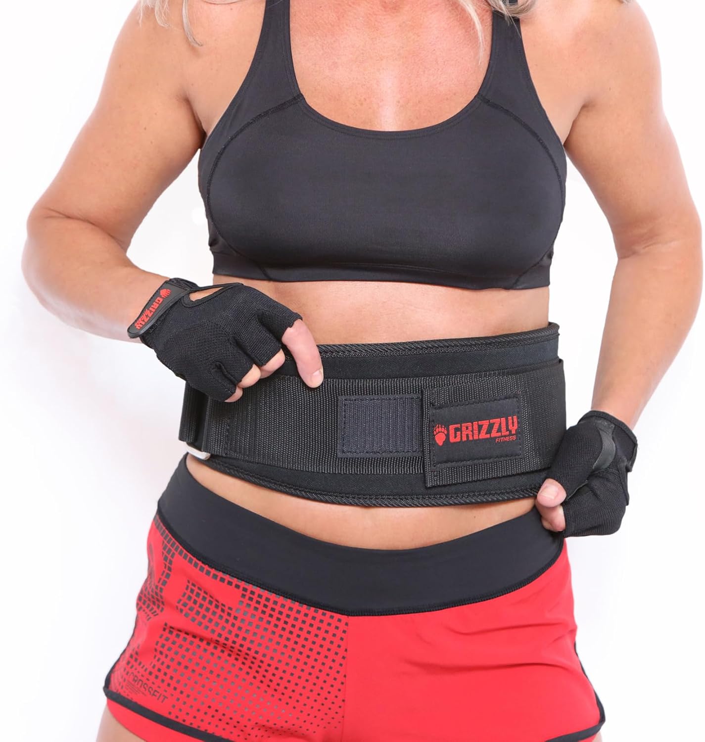 Grizzly Fitness 4" Bearhugger Nylon Weightlifting Belt | Intended for Lightweight Training | Polypropylene Sling Fabric With Military Web | Hook & Loop Closure | Roller Buckle