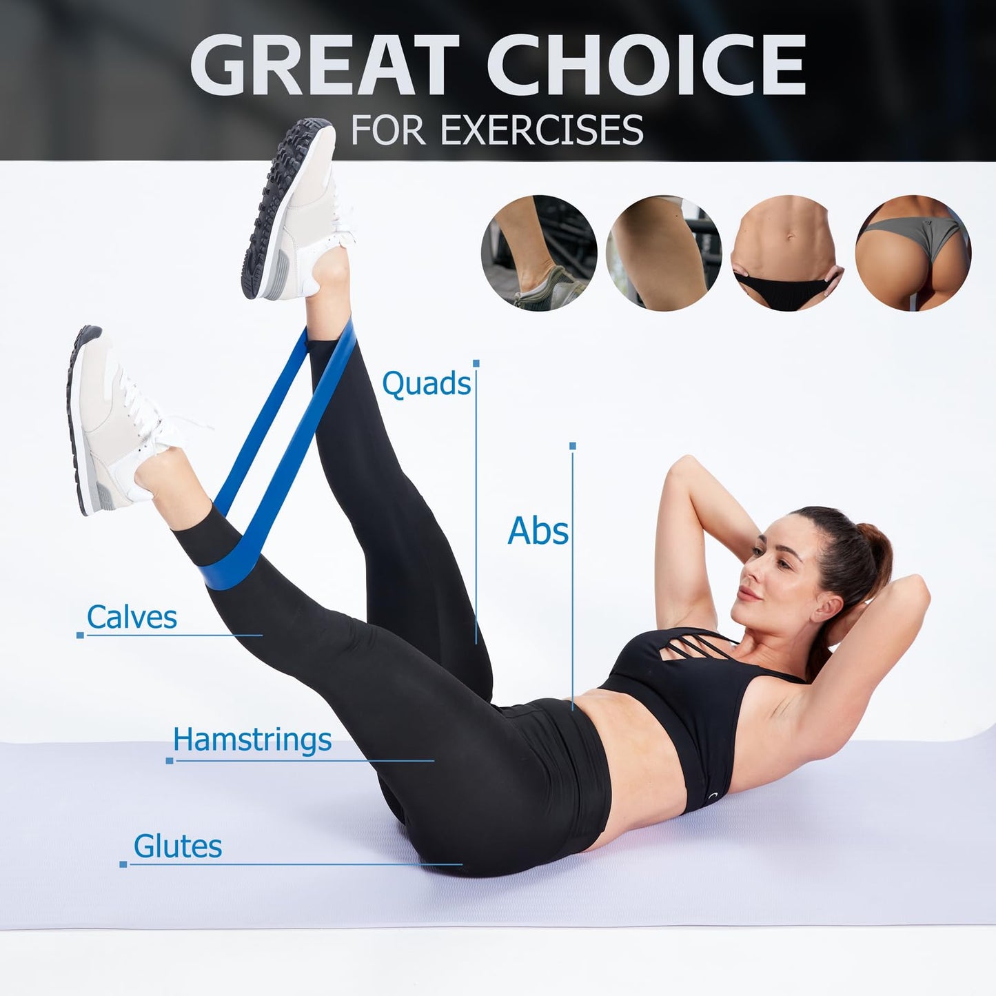 5 Set of Resistance Bands for Working Out for Women & Men, Elastic Band for Home Gym Exercise Workout, Stretch Bands, Loop Exercise Bands for Fitness, Strength, Physical Therapy, Yoga, Pilates