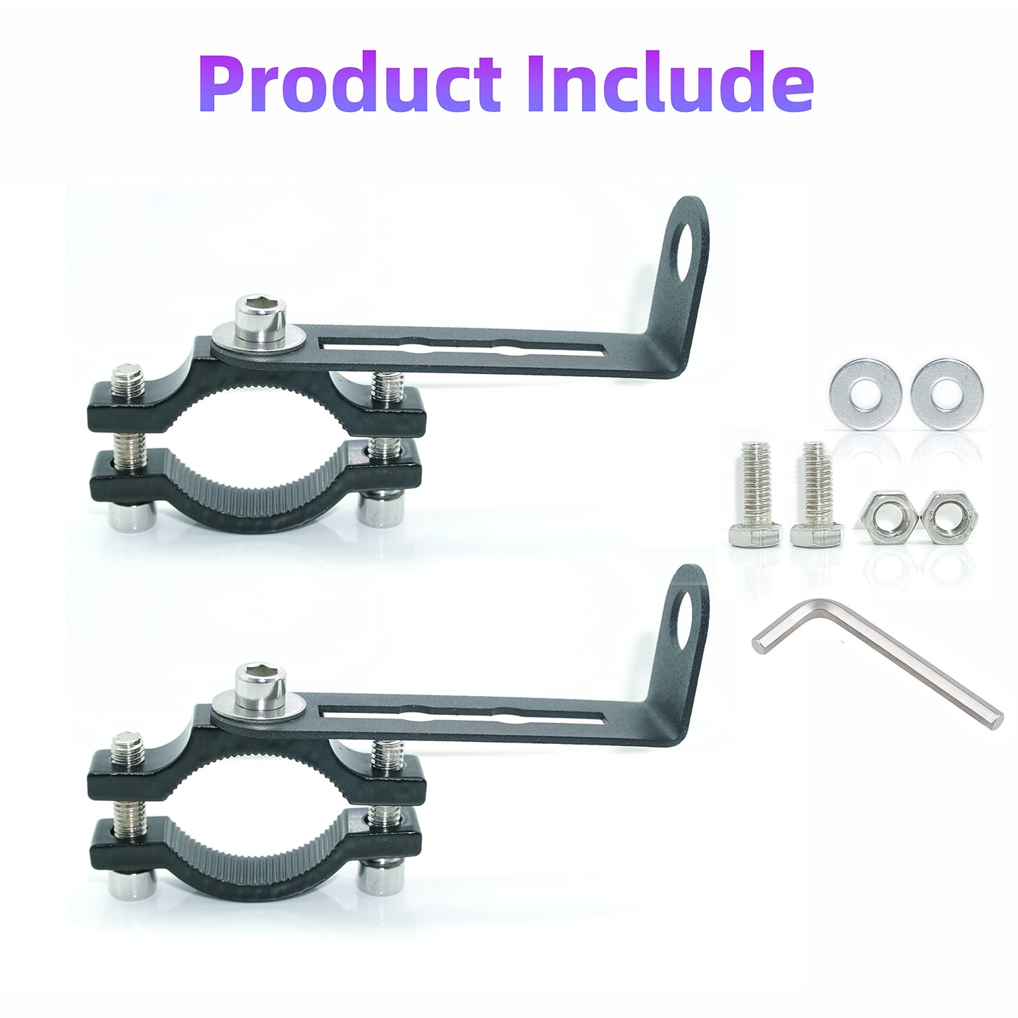 10mm Motorcycle Turn Signal Bracket, 4pcs Universal Bicycle Indicator Lamps Pipe Clamp Light Black Metal Turn Signal Bar Mounts Brackets Holder Accessories