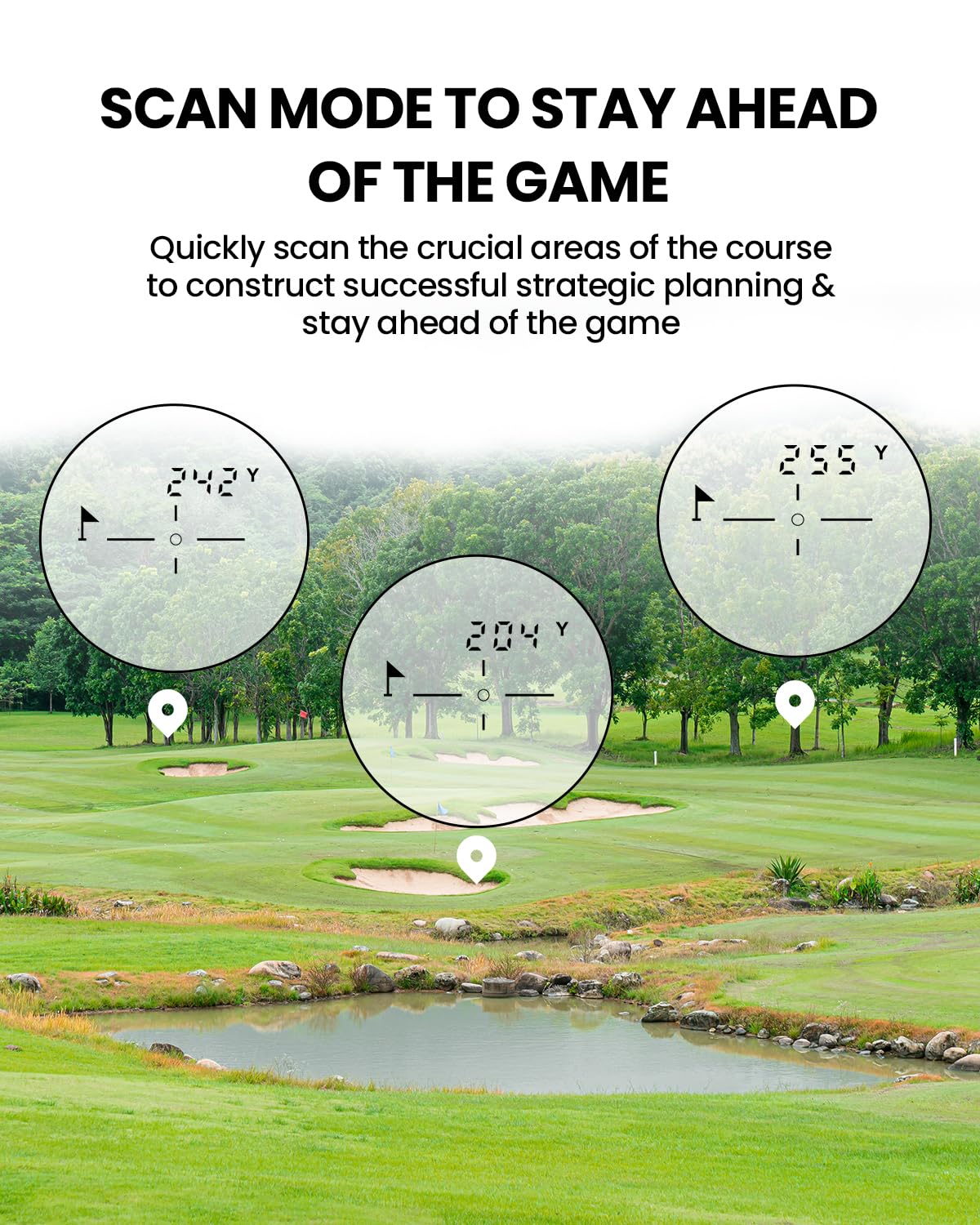 MiLESEEY PF1 1000 Yards Golf Rangefinder with Slope Switch, All Weather Golf Range Finder, 0.1s Flag Lock with Pulse Vibration, IP65 Waterproof, 7.5° Wide View, Continuous Scan Mode (PF1-White)