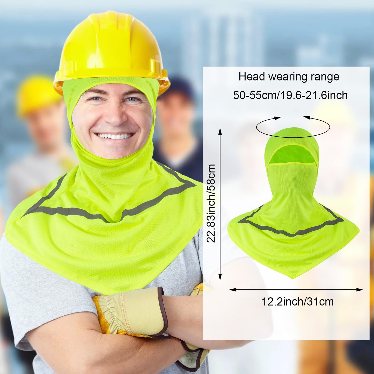 4Pcs Balaclava Summer Sun Protection Face Mask,Breathable Windproof Long Face Cover with Reflective Stripe,Cooling Motorcycle Fishing Sun Mask Men Women