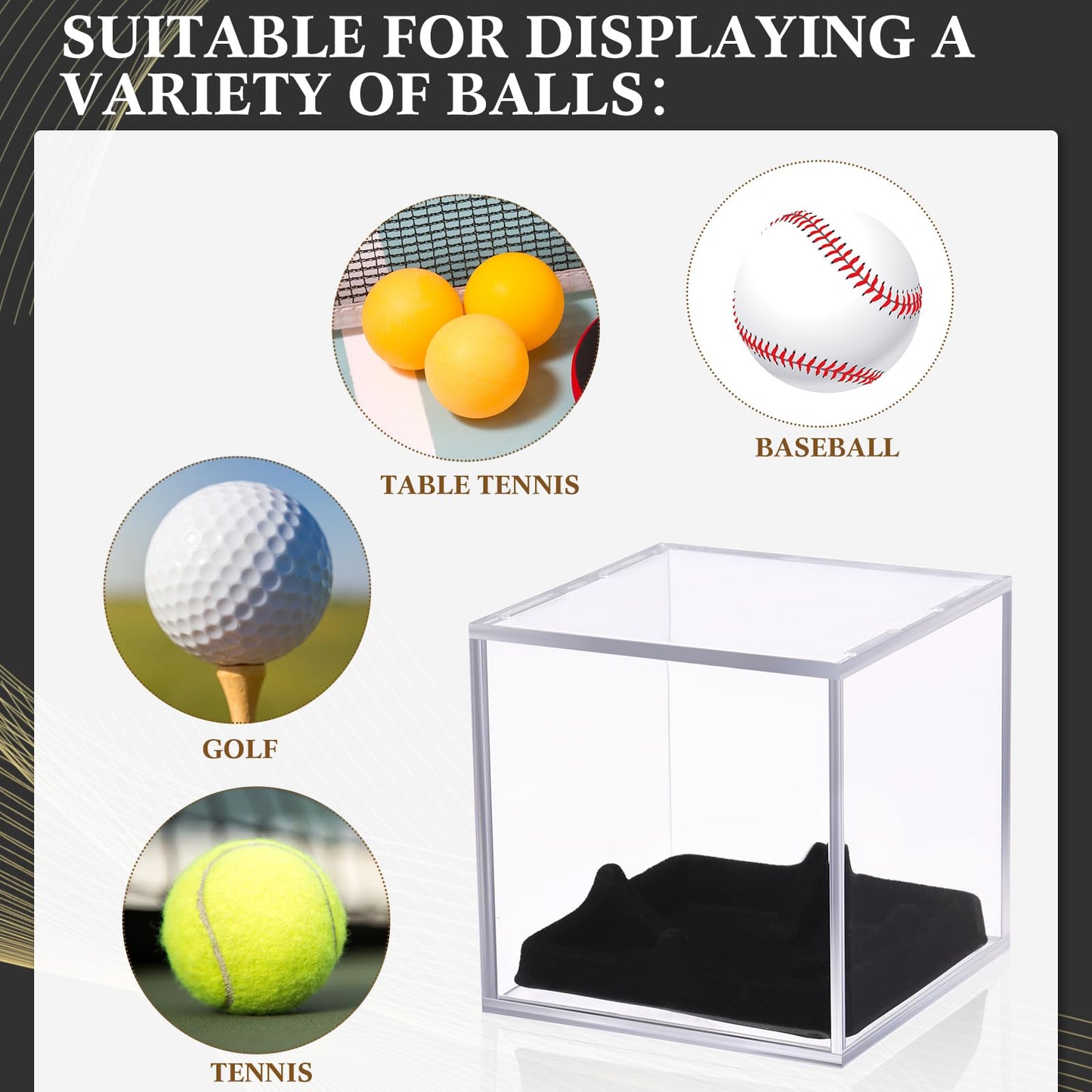 Kigley 18 Pcs Baseball Display Cases for Balls, UV Protection Cube Acrylic Baseball Holder, Clear Storage Autograph Holders for Official Size Memorabilia Ball Display Cases