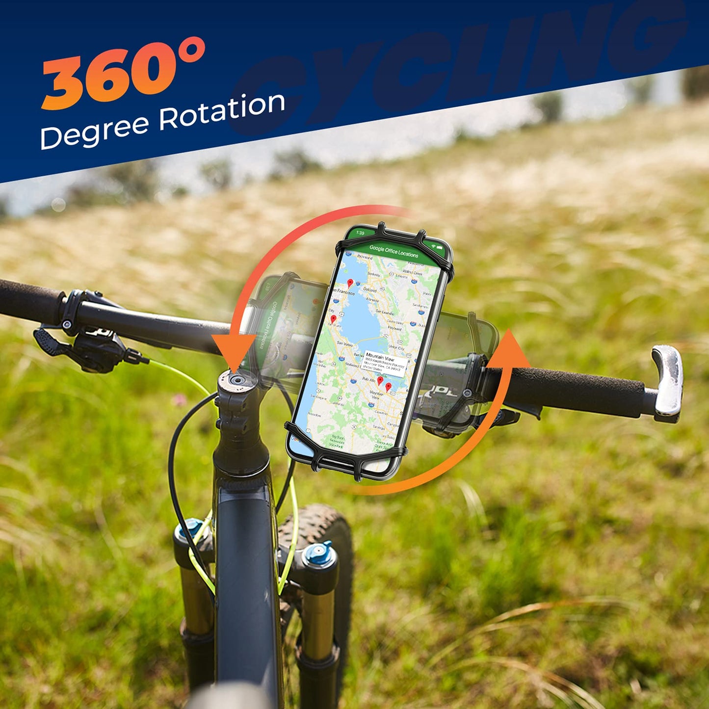 Master Lock Cable Lock and ORIbox Bike Phone Mount