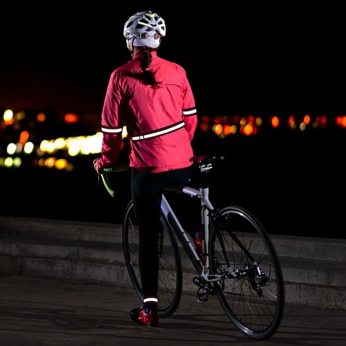 M METERXITY Reflective Belt Bands - High Visibility Safety Reflector Tape Gear, Apply to Cycling Running Night Walking(24x1.6 Inch, Pink)
