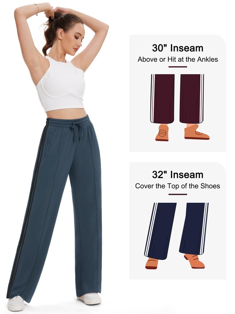 Tapata Women's 30" Inseam Regular Track Pants Loose Straight Leg Jogging Sweatpants Warm-Up Sports Athletic Running, Dark Grey, M