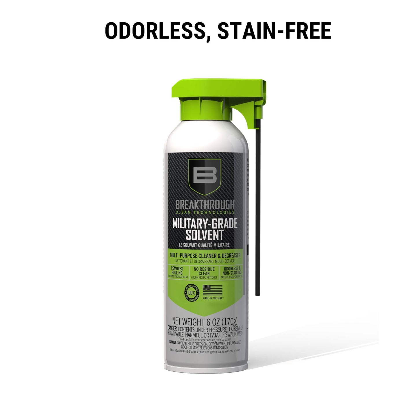 Breakthrough Clean Technologies Military-Grade Gun Spray Cleaning Solvent - Cleaner and Degreaser for Handguns and Riffles and More