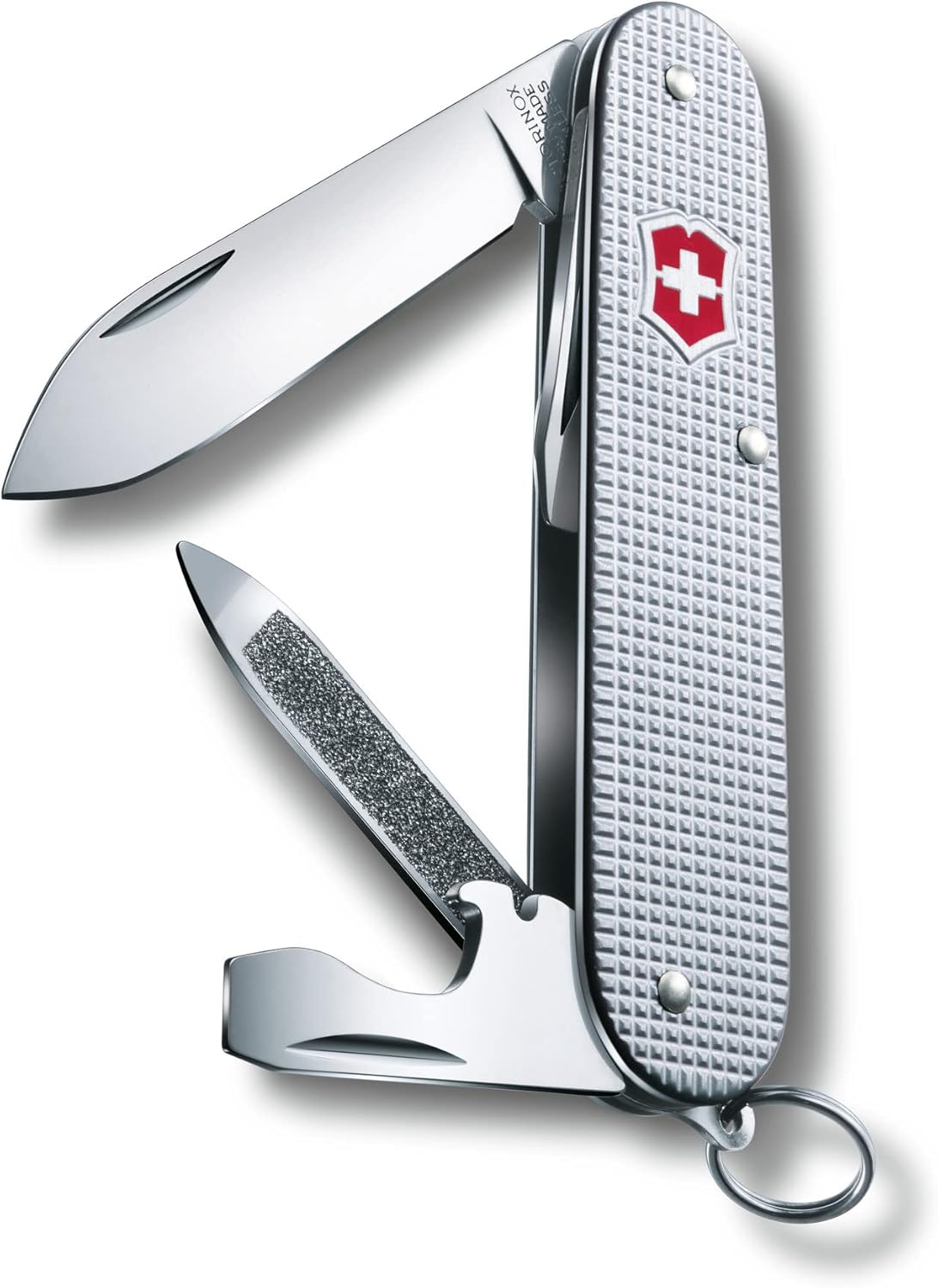 Victorinox Cadet Alox Swiss Army Knife, 9 Functions, Swiss Made Pocket Knife with Large Blade, Screwdriver, Can Opener and Wire Stripper - Silver