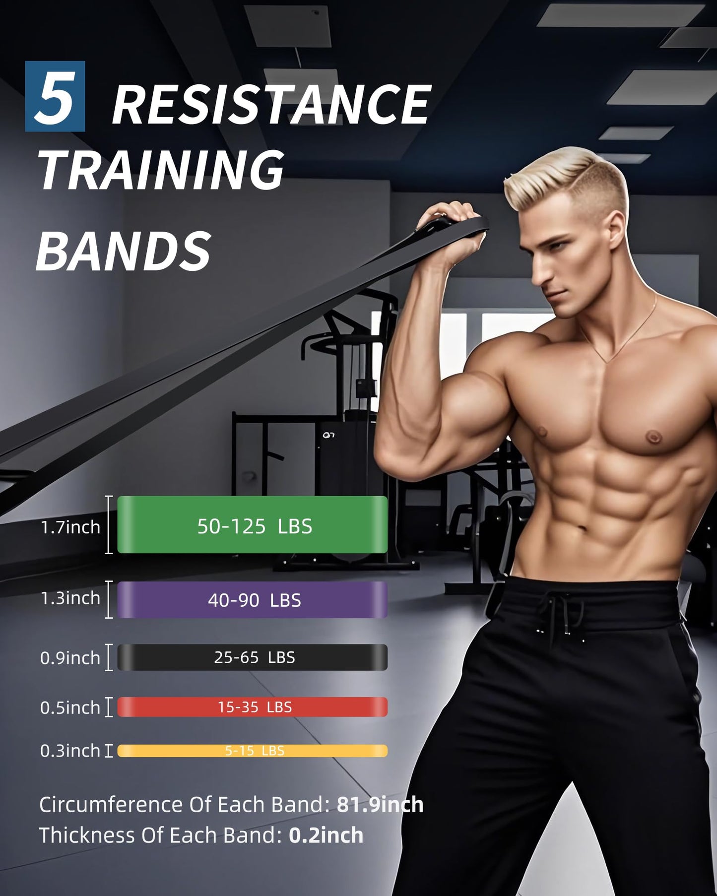 LAKXSF Pull Up Assistance Bands - Exercise Bands, Resistance Bands for Working Out, Physical Therapy, Body Stretching, and Strength Training, Pull Up Bands for Men and Women