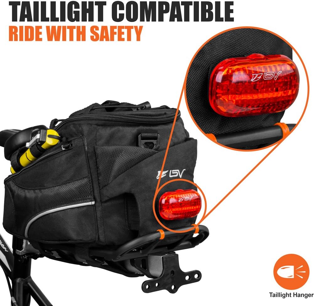 BV Insulated Bike Bag - Cooler Bike Saddle Bag with Shoulder Strap & Quick-Access Lid - for Warm or Cold Items - Bike Bags for Bicycles with Reflective Trim - Grocery, Commute & Weekend Rides