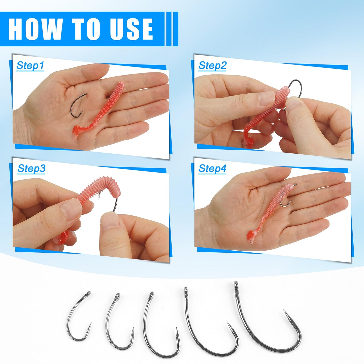 175pcs Barbless Fishing Hook Kits,Small Size Carp Fishing Hooks Curve Shank Crank and Wide Gape Fly Tying Hooks Circle Hook with Tackle Box Size 2#,4#,6#,8#,10#
