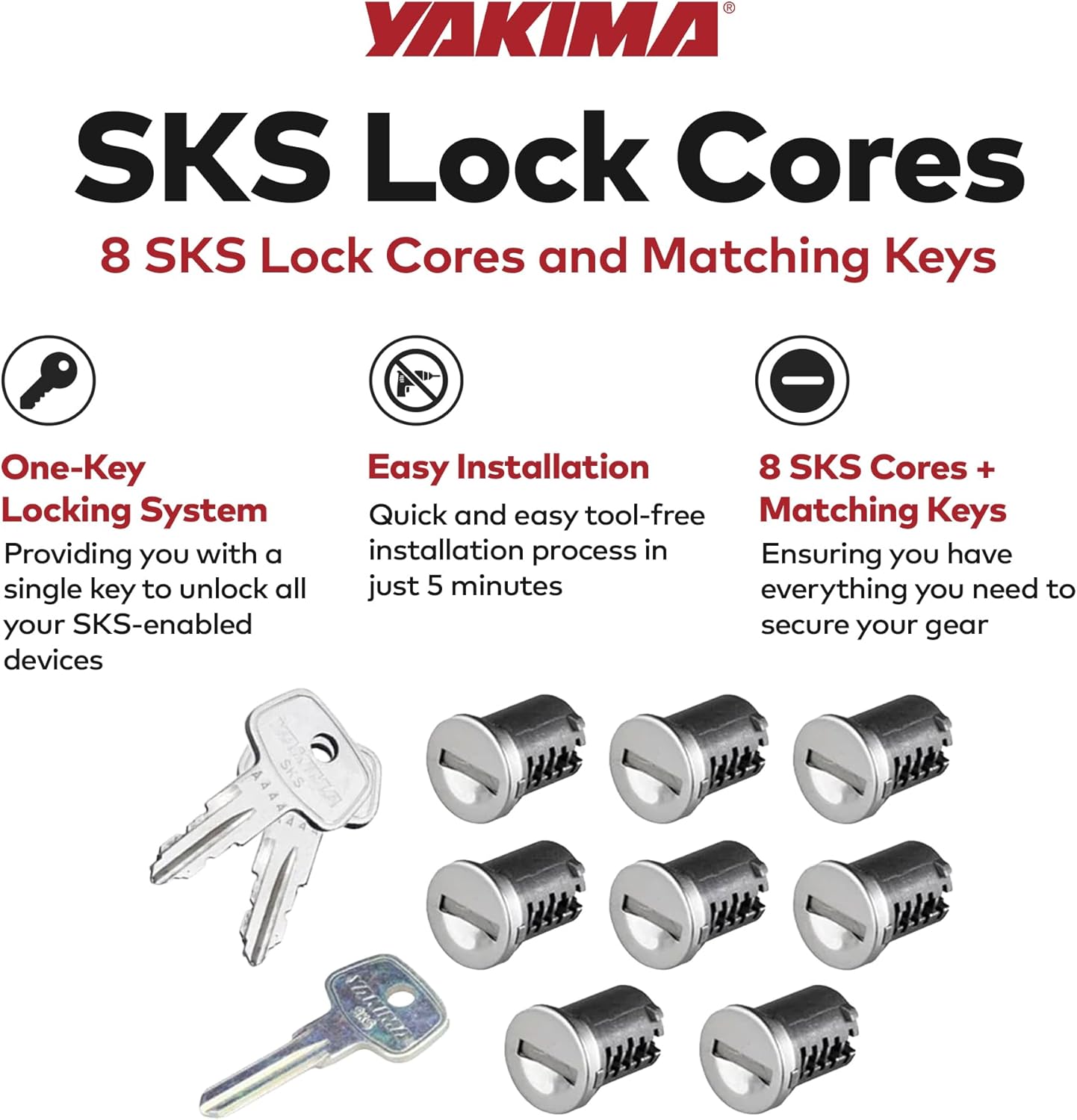 YAKIMA - SKS Lock Cores for Yakima Car Rack System Components