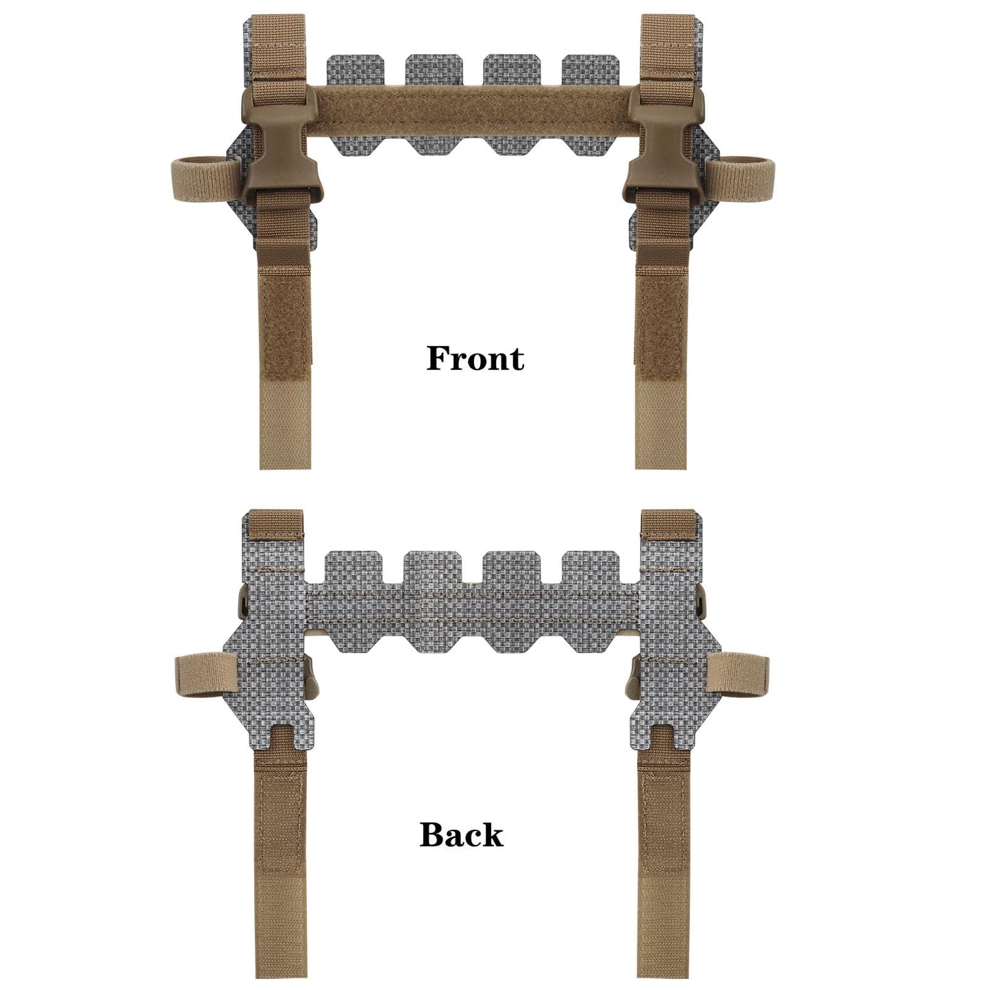 JFFCESTORE Quick Connect Accessory Adapter Buckle, Adjustable Female Fastener for Tactical Vests to Connect Tactical Placard,Mag Pouch (TAN)