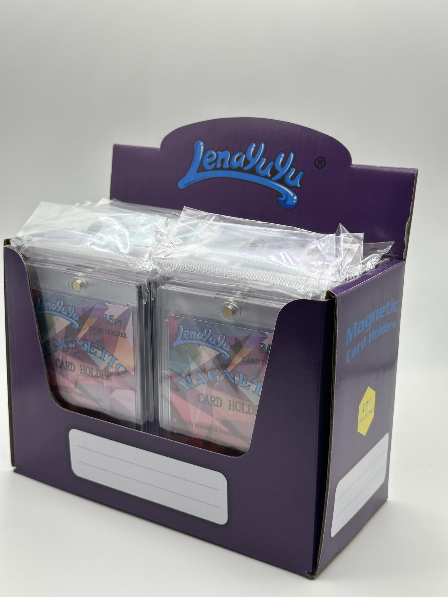 lenayuyu Pack of 20 One Touch Magnetic Card-Holders,35pt Magnetic Card Holder Cases 20ct,Sized to fit Standard Size Cards Storage and Display, Protect Sports Cards