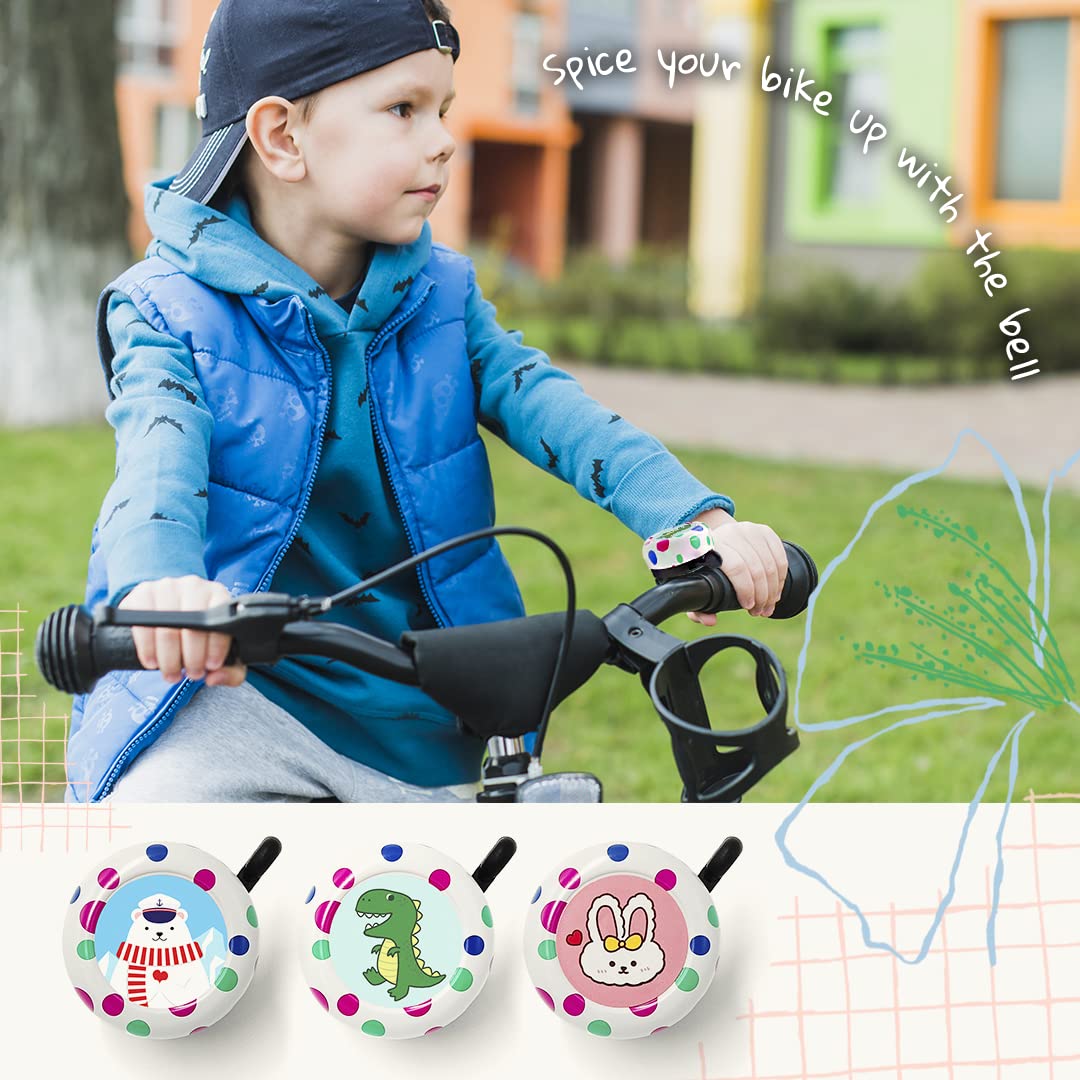 ONIPAX Bike Bell Loud Sound Colorful Animals Cartoon Adorable Kid Girl Boy Cycling Ring