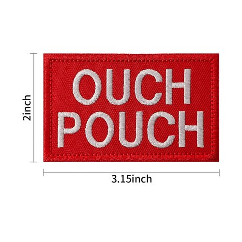 ZESION Ouch Pouch Patch, First Aid Morable Patch Perfect for Tactical IFAK, Tactical Hook and Loop EMT Patches 2 Packs for IFAK Plate Carrier Backpacks/Red