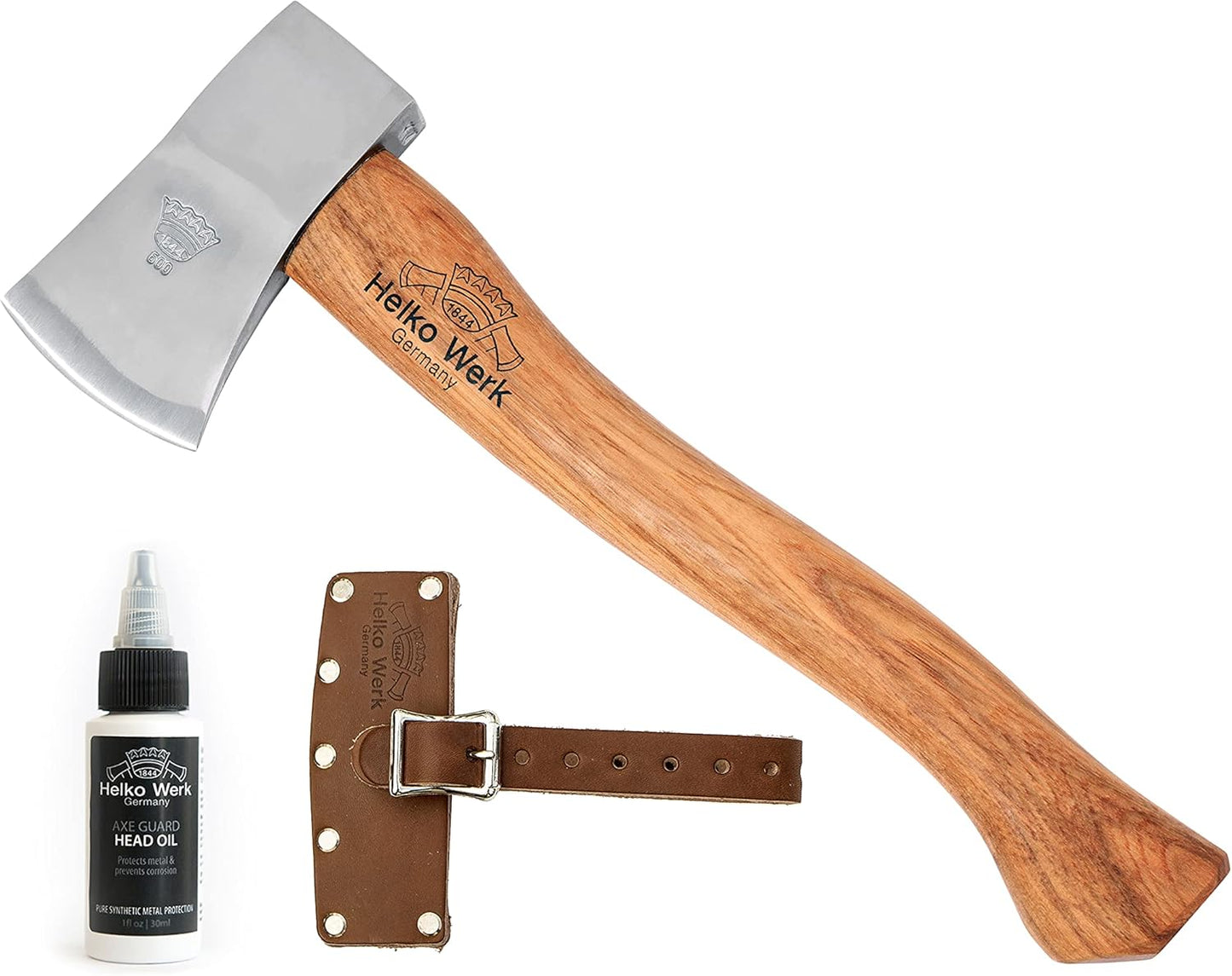 1844 Helko Werk Germany Classic Journeyman Pack Axe - Made in Germany Lightweight and Compact Backpacking Axe and Bushcraft Axe for Camping - Head 1.5 lbs, Handle 20 in. (Journeyman) #11441