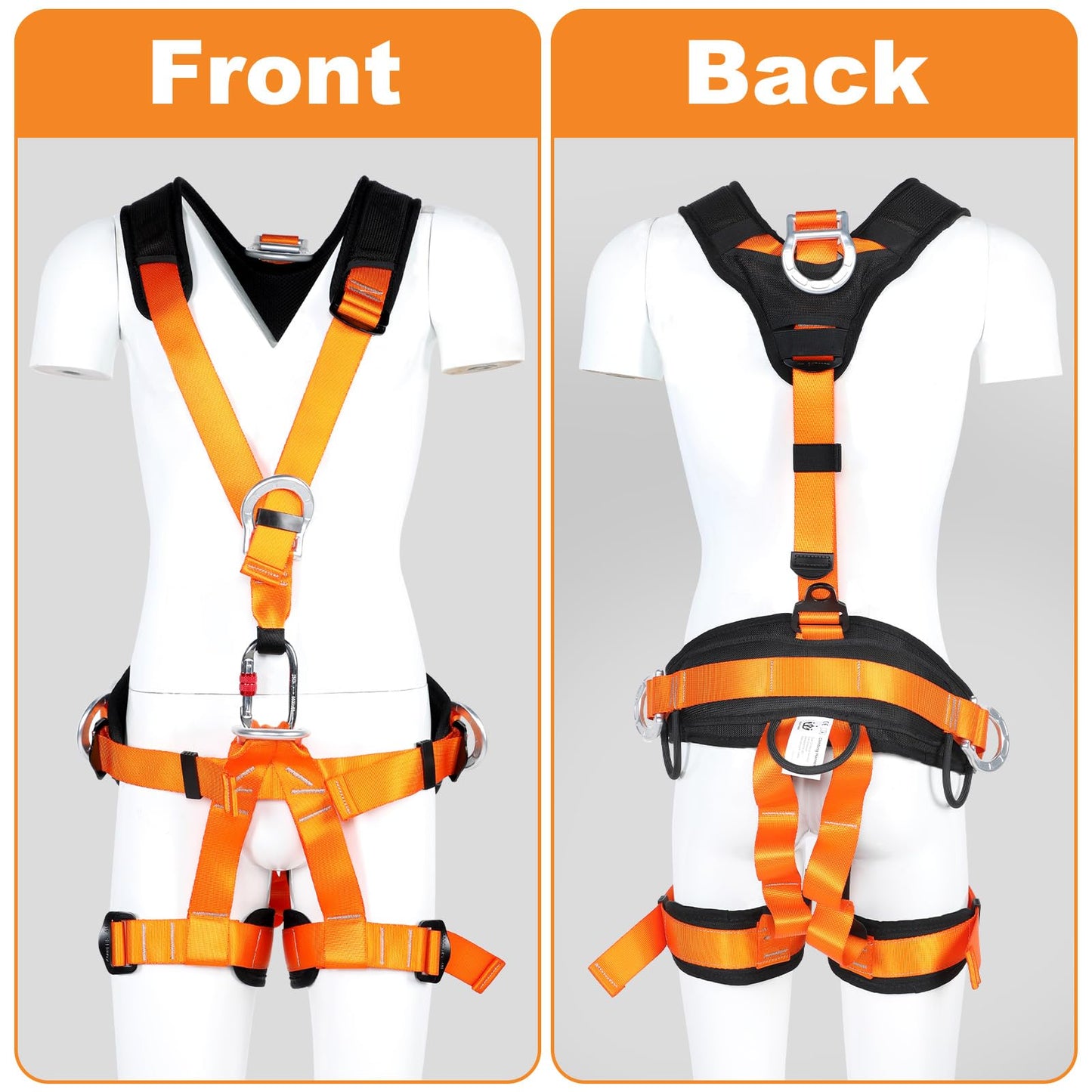 QIANJIEER Full Body Climbing Seat Belt, Tactical Rescue Construction, Carving, Rock, Tree Climbing, Fire Rescue, Engineering Protection, Rappelling Equipment